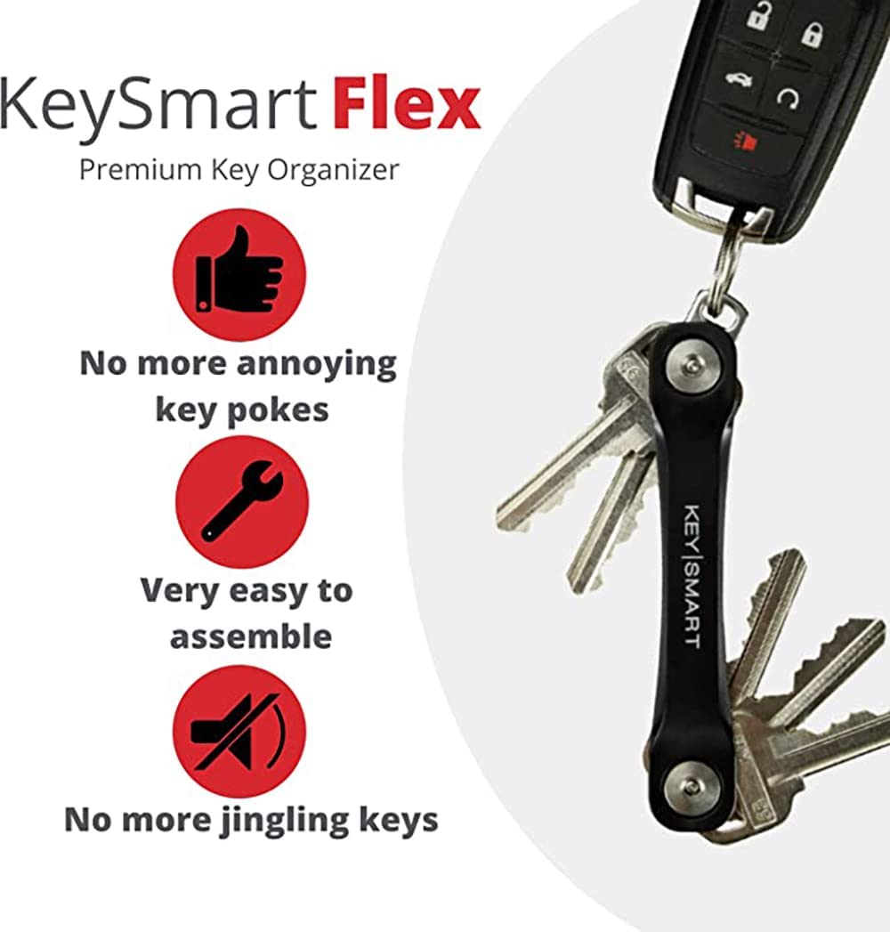 KeySmart® Flex | World's 1st Compact Key Organizer | Holds Up to 8 Keys.