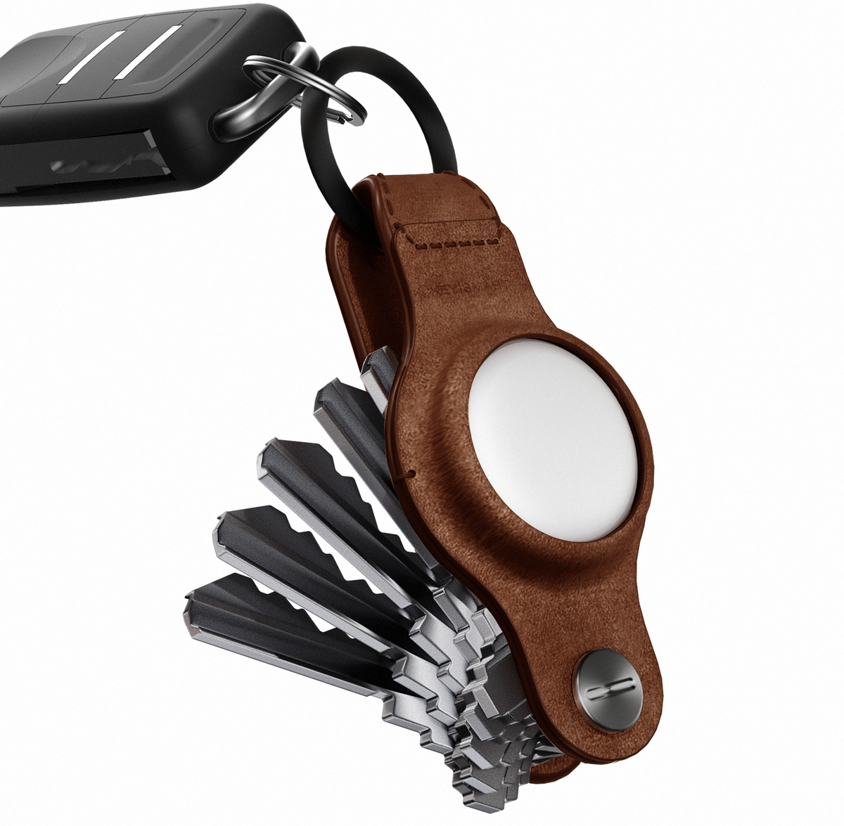 KeySmart® Air Leather | Compatible With Apple Airtag | Organize Up To 5 Keys