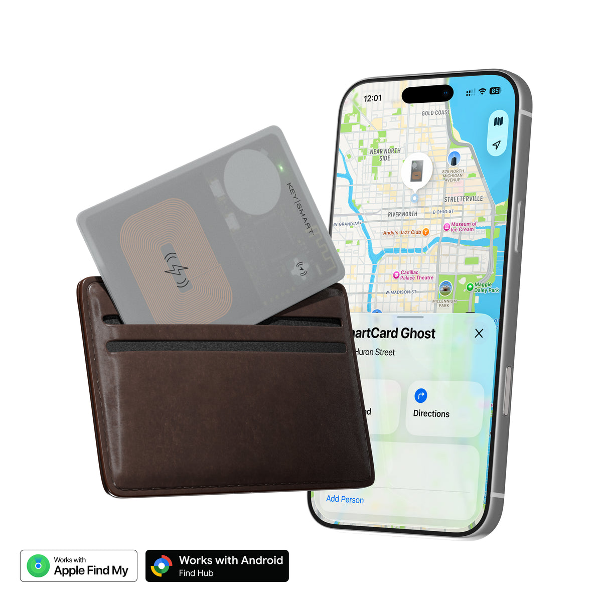 SmartCard Ghost (Gen 3) | Works With Apple Find My & Android Find Hub | Wireless Charging
