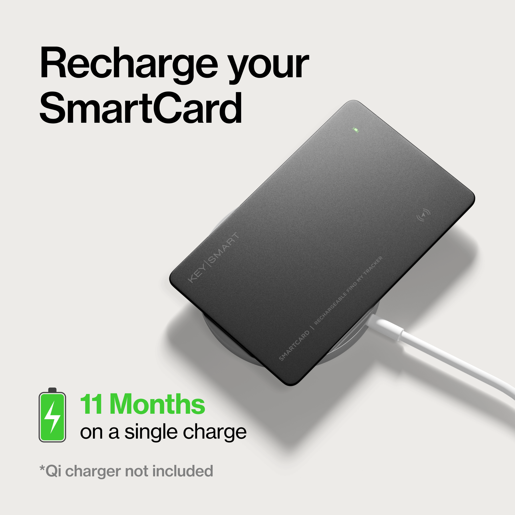 SmartCard (Gen 3) | Works With Apple Find My & Android Find Hub | Wireless Charging