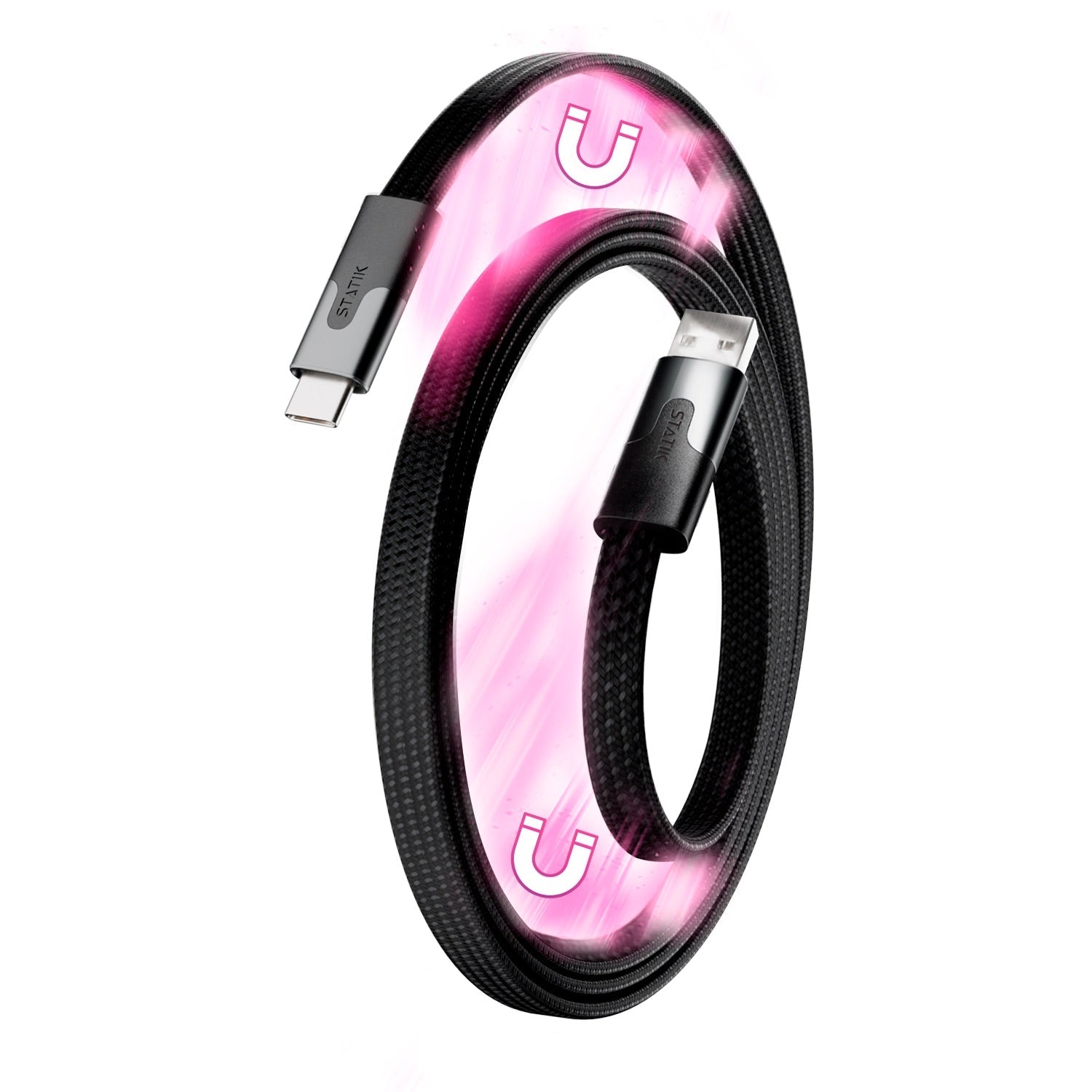 Statik® MagStack® Slim | Tangle-Free Magnetic Nylon | Charge & Data Cable