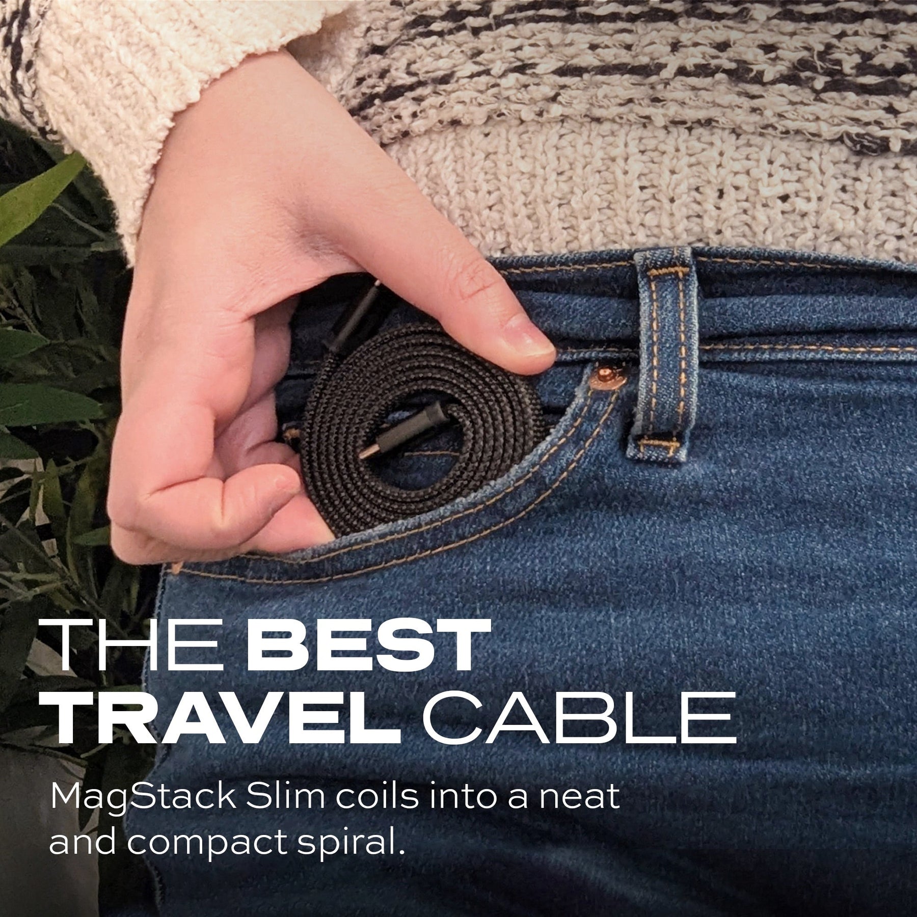 Statik® MagStack® Slim | Tangle-Free Magnetic Nylon | Charge & Data Cable