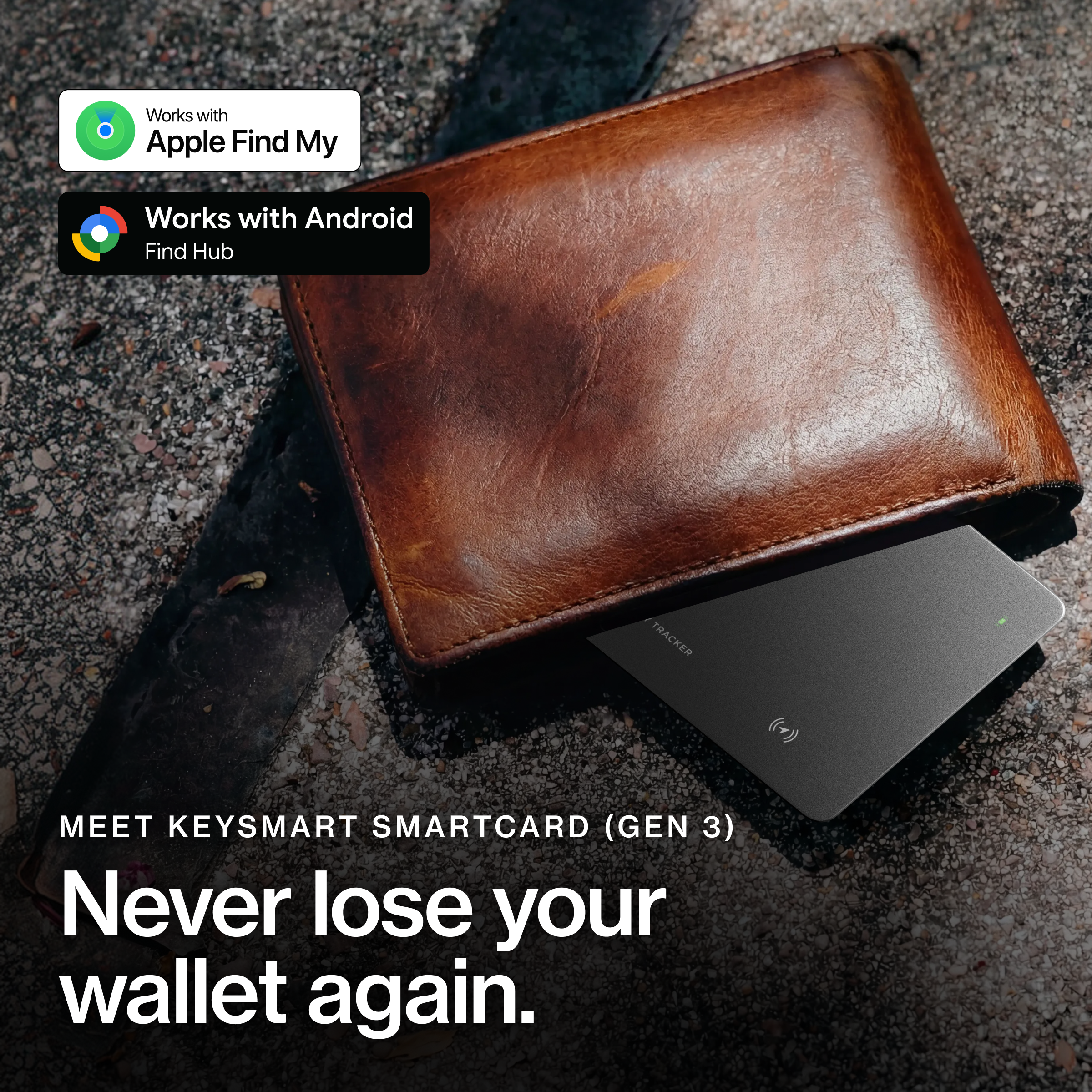 SmartCard (Gen 3) | Works With Apple Find My & Android Find Hub  | Wireless Charging