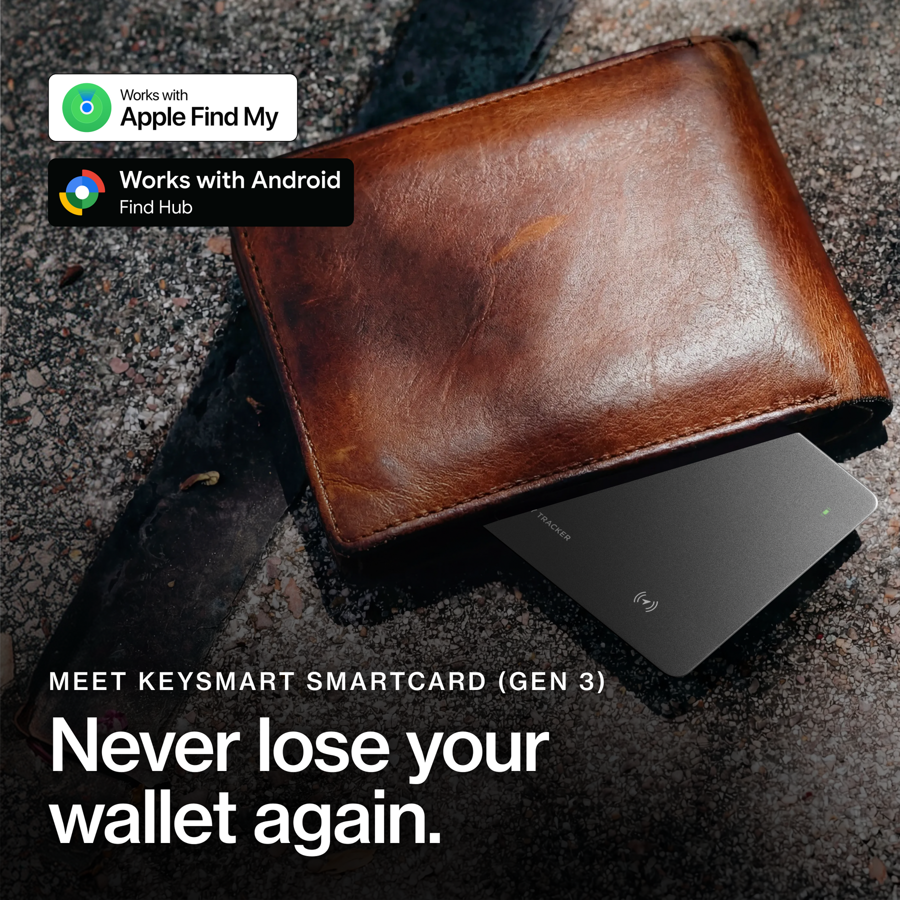 SmartCard (Gen 3) | Works With Apple Find My & Android Find Hub  | Wireless Charging