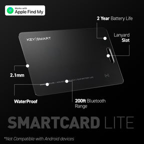 KeySmart® SmartCard Lite | Works With Apple Find My App | 2 Year Battery