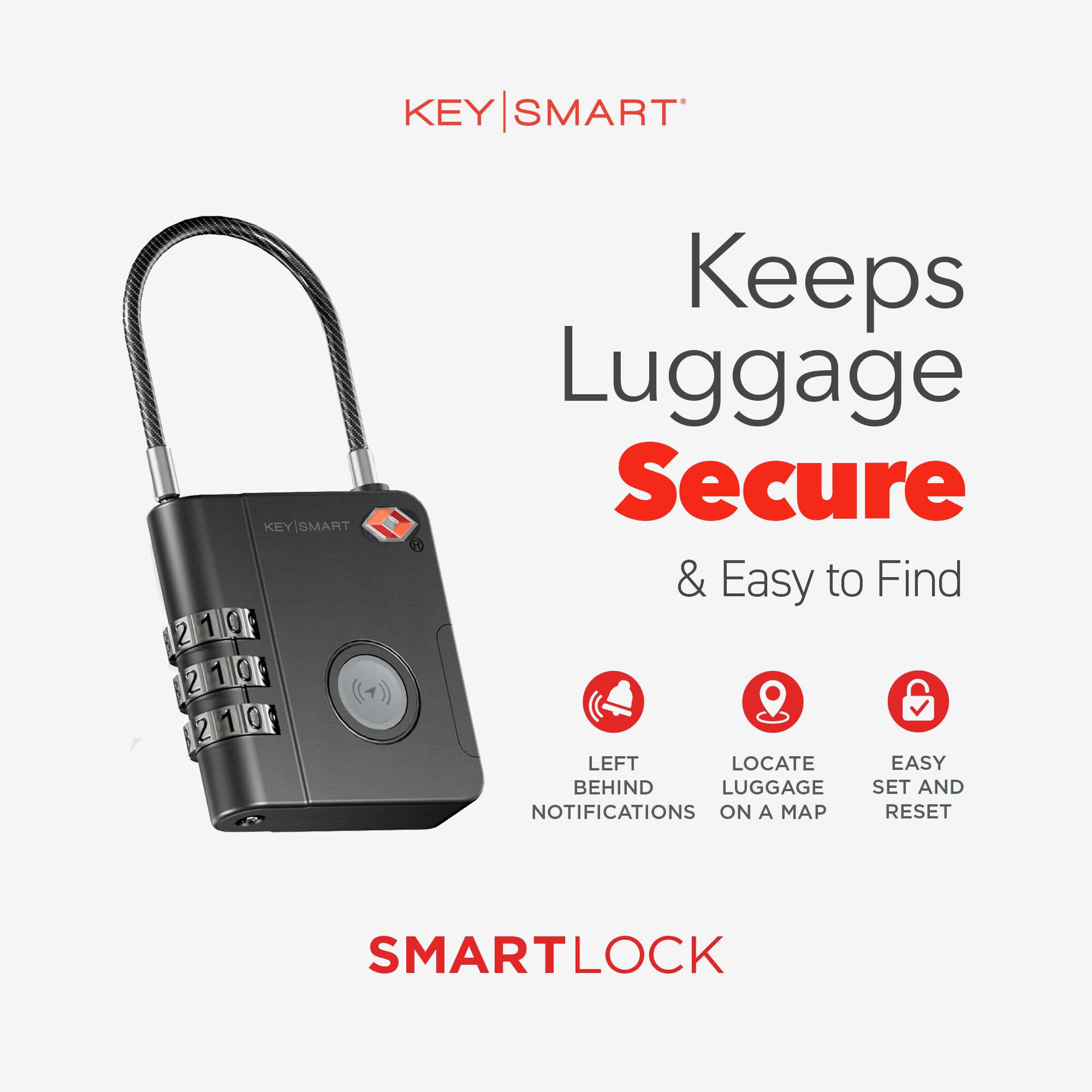 SmartLock Tracking Device | Luggage Lock | Works With Apple Find My App LP