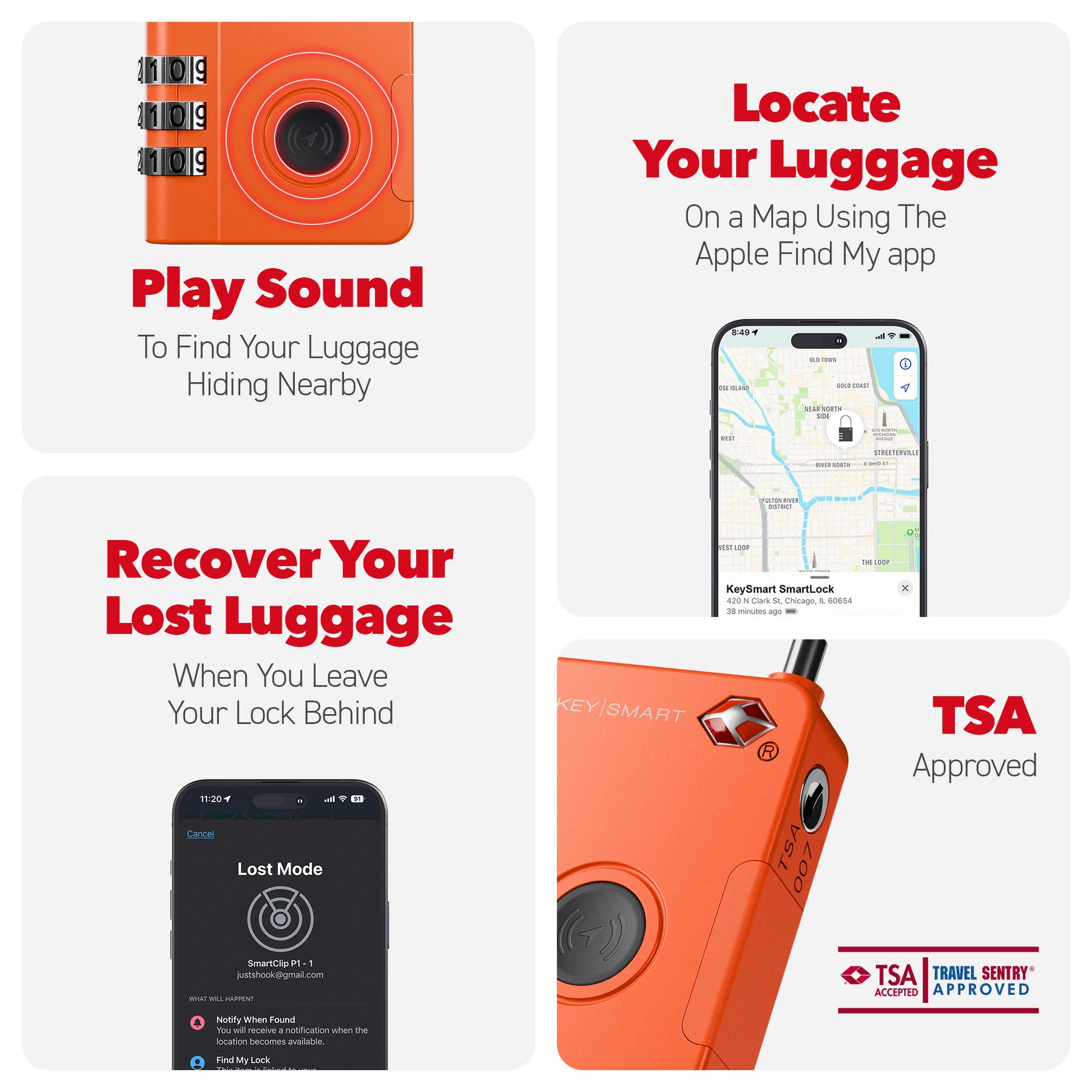 SmartLock Tracking Device | Luggage Lock | Works With Apple Find My App