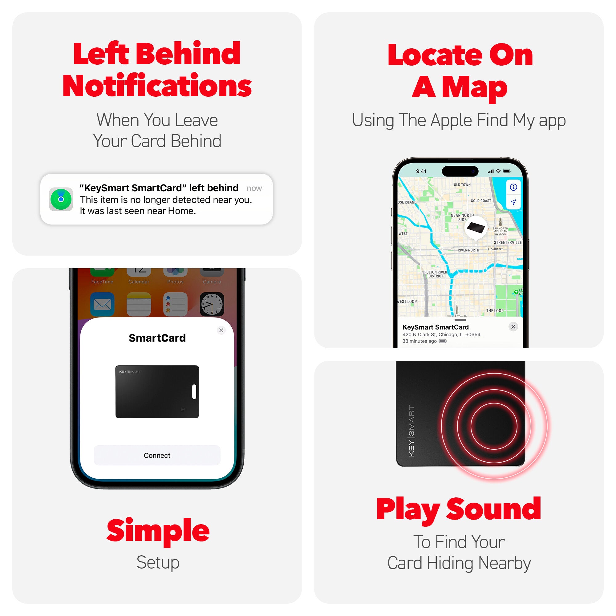 KeySmart® SmartCard | Works With Apple Find My App | Wireless Charging LP2