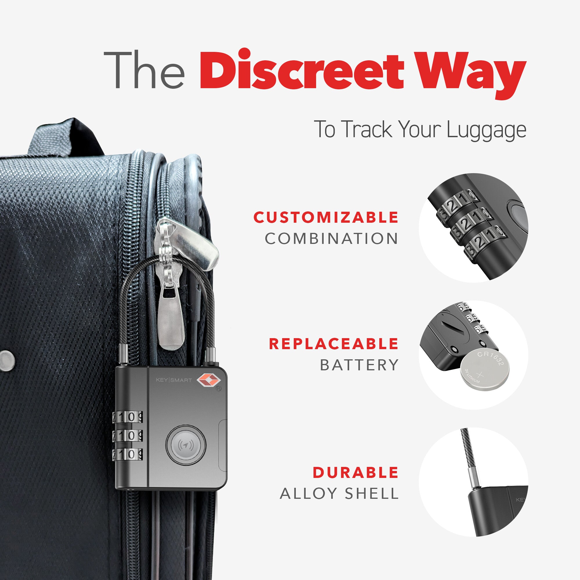 SmartLock Tracking Device | Luggage Lock | Works With Apple Find My App LP