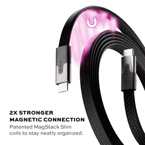 Statik® MagStack® Slim Pro | Tangle-Free Magnetic Nylon | Fast Charging Data Cable