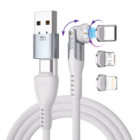 Statik® 360 Pro White | 100W Universal Charge & Data Cable | 6ft