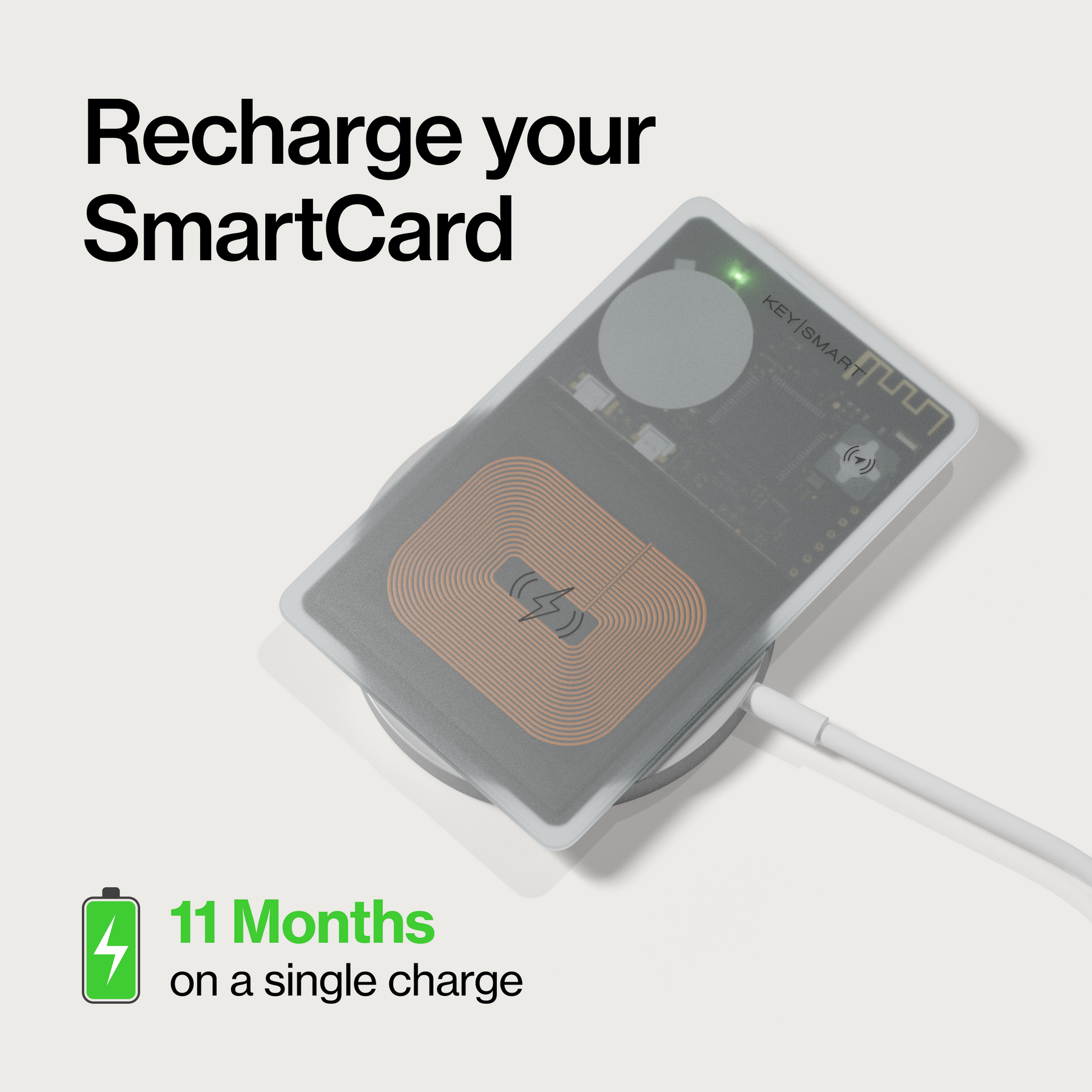 SmartCard Ghost (Gen 3) | Works With Apple Find My & Android Find Hub  | Wireless Charging