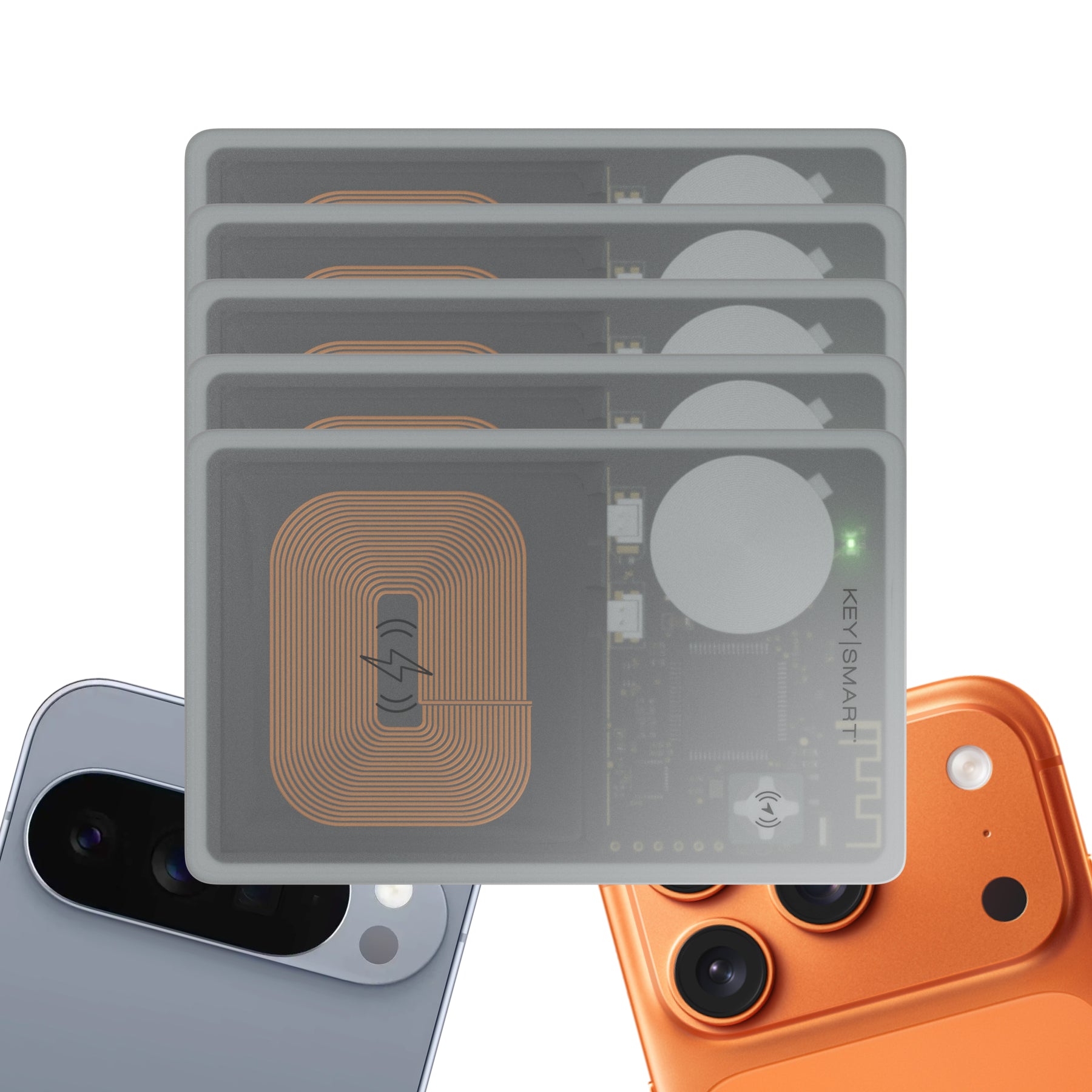 5 Pack SmartCard Ghost (Gen 3) | Works With Apple Find My & Android Find Hub  | Wireless Charging | Multipack