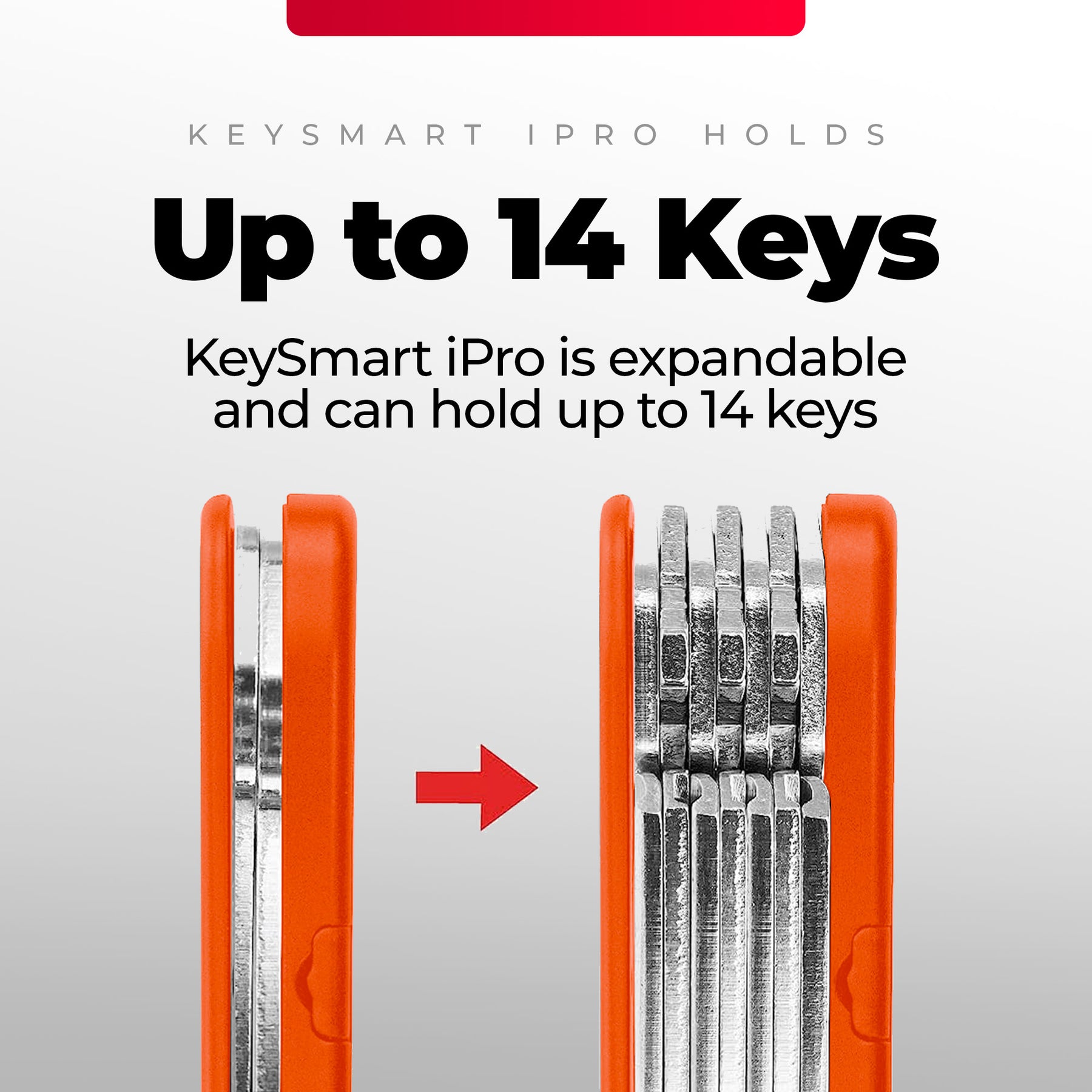 KeySmart® iPro | Works With Apple Find My Network | Holds Up to 14 Keys
