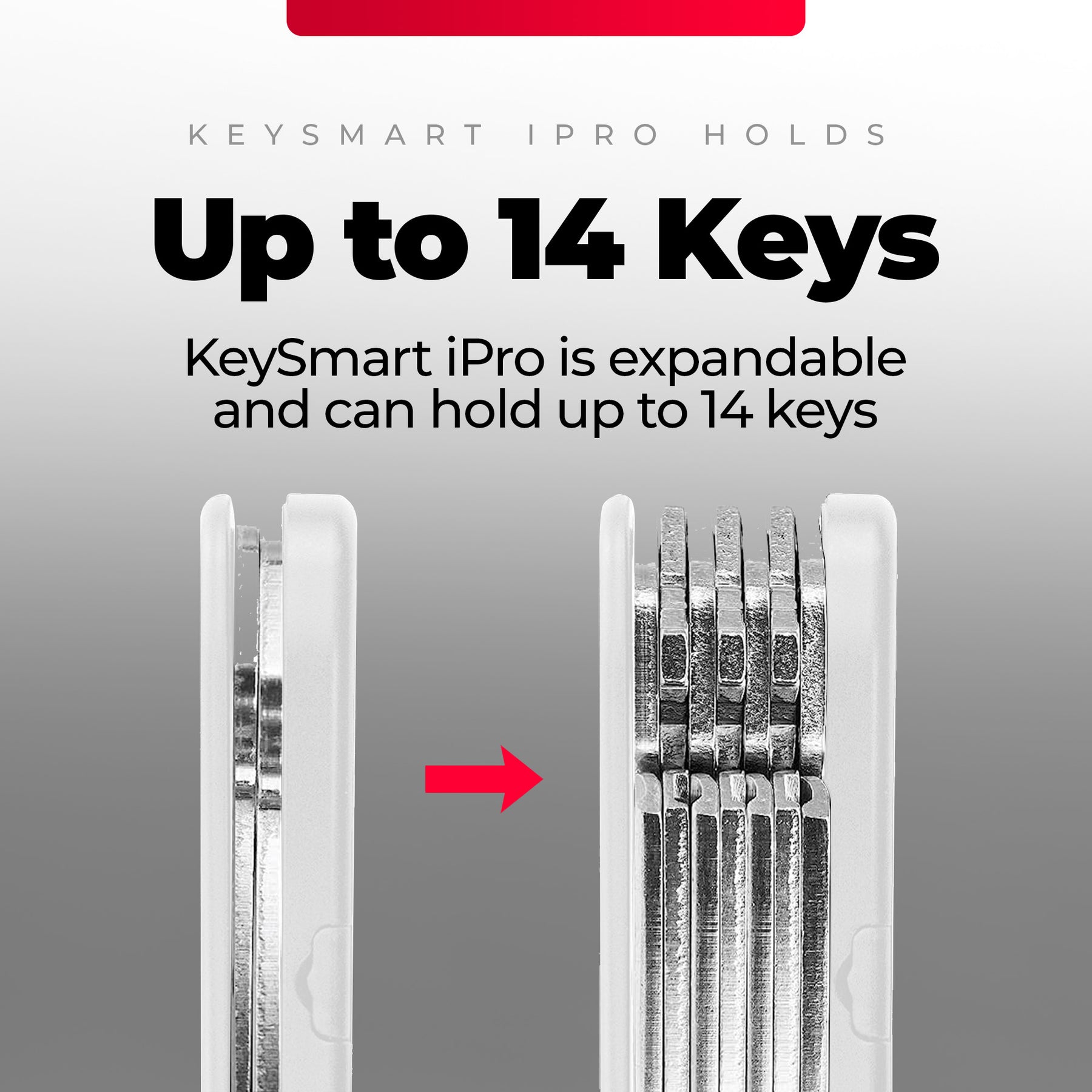 KeySmart® iPro | Works With Apple Find My Network | Holds Up to 14 Keys