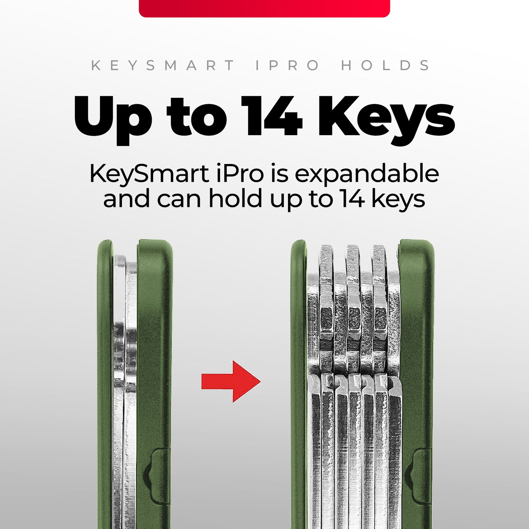 KeySmart® iPro | Works With Apple Find My Network | Holds Up to 14 Keys