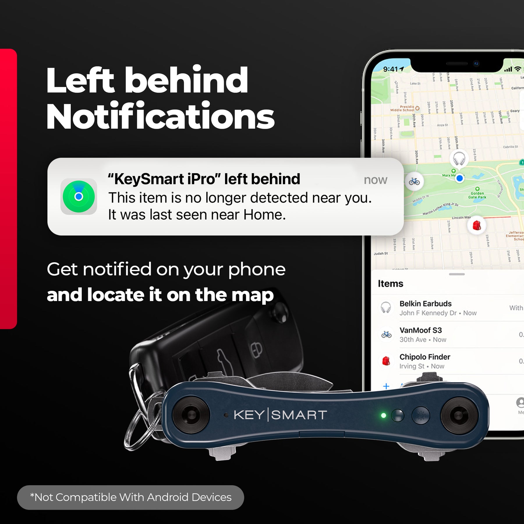 KeySmart® iPro | Works With Apple Find My Network | Holds Up to 14 Keys