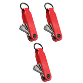 3 Pack Keysmart® Loop Red | Key Holder With Locking Screws | Organize Up To 5 Keys | Multipack