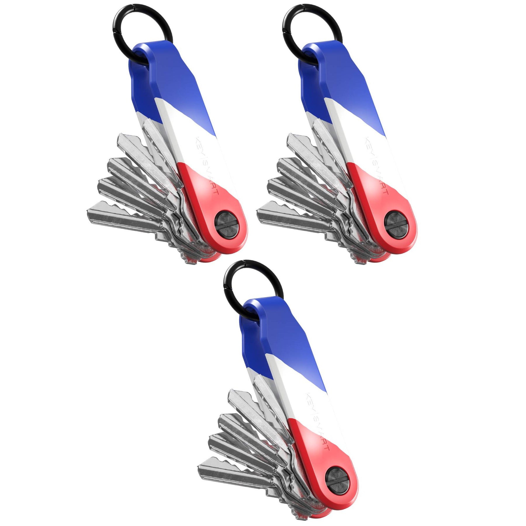 3 Pack Keysmart® Loop USA Stripes | Key Holder With Locking Screws | Organize Up To 5 Keys | Multipack