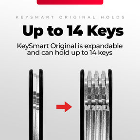 KeySmart® Red Forged Carbon  | Original Compact Key Organizer | Holds Up To 14 Keys